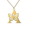 KETTE MIT BUCHSTABEN GOLD SCHMETTERLING HALSKETTE - SCHMUCK FÜR DAMEN ANFANGSBUCHSTABE - Königlicher Siegelring
