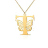 KETTE MIT BUCHSTABEN GOLD SCHMETTERLING HALSKETTE - SCHMUCK FÜR DAMEN ANFANGSBUCHSTABE - Königlicher Siegelring