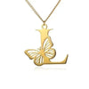 KETTE MIT BUCHSTABEN GOLD SCHMETTERLING HALSKETTE - SCHMUCK FÜR DAMEN ANFANGSBUCHSTABE - Königlicher Siegelring
