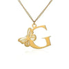 KETTE MIT BUCHSTABEN GOLD SCHMETTERLING HALSKETTE - SCHMUCK FÜR DAMEN ANFANGSBUCHSTABE - Königlicher Siegelring