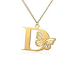 KETTE MIT BUCHSTABEN GOLD SCHMETTERLING HALSKETTE - SCHMUCK FÜR DAMEN ANFANGSBUCHSTABE - Königlicher Siegelring