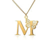 KETTE MIT BUCHSTABEN GOLD SCHMETTERLING HALSKETTE - SCHMUCK FÜR DAMEN ANFANGSBUCHSTABE - Königlicher Siegelring