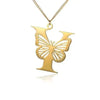 KETTE MIT BUCHSTABEN GOLD SCHMETTERLING HALSKETTE - SCHMUCK FÜR DAMEN ANFANGSBUCHSTABE - Königlicher Siegelring