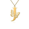 KETTE MIT BUCHSTABEN GOLD SCHMETTERLING HALSKETTE - SCHMUCK FÜR DAMEN ANFANGSBUCHSTABE - Königlicher Siegelring