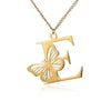 KETTE MIT BUCHSTABEN GOLD SCHMETTERLING HALSKETTE - SCHMUCK FÜR DAMEN ANFANGSBUCHSTABE - Königlicher Siegelring