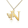 KETTE MIT BUCHSTABEN GOLD SCHMETTERLING HALSKETTE - SCHMUCK FÜR DAMEN ANFANGSBUCHSTABE - Königlicher Siegelring