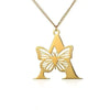 KETTE MIT BUCHSTABEN GOLD SCHMETTERLING HALSKETTE - SCHMUCK FÜR DAMEN ANFANGSBUCHSTABE - Königlicher Siegelring