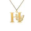 KETTE MIT BUCHSTABEN GOLD SCHMETTERLING HALSKETTE - SCHMUCK FÜR DAMEN ANFANGSBUCHSTABE - Königlicher Siegelring