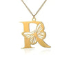 KETTE MIT BUCHSTABEN GOLD SCHMETTERLING HALSKETTE - SCHMUCK FÜR DAMEN ANFANGSBUCHSTABE - Königlicher Siegelring