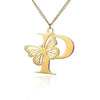 KETTE MIT BUCHSTABEN GOLD SCHMETTERLING HALSKETTE - SCHMUCK FÜR DAMEN ANFANGSBUCHSTABE - Königlicher Siegelring