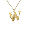 KETTE MIT BUCHSTABEN GOLD SCHMETTERLING HALSKETTE - SCHMUCK FÜR DAMEN ANFANGSBUCHSTABE - Königlicher Siegelring