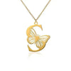 KETTE MIT BUCHSTABEN GOLD SCHMETTERLING HALSKETTE - SCHMUCK FÜR DAMEN ANFANGSBUCHSTABE - Königlicher Siegelring