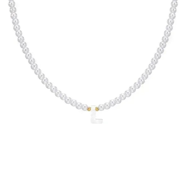 KETTE MIT BUCHSTABEN - PERLENKETTE - Königlicher Siegelring