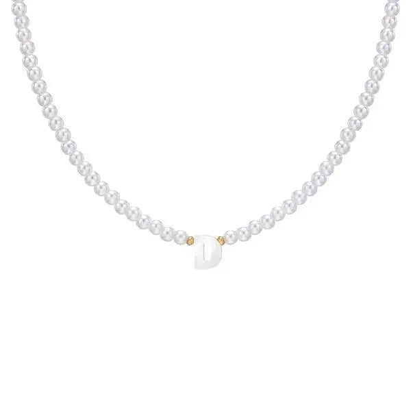 KETTE MIT BUCHSTABEN - PERLENKETTE - Königlicher Siegelring