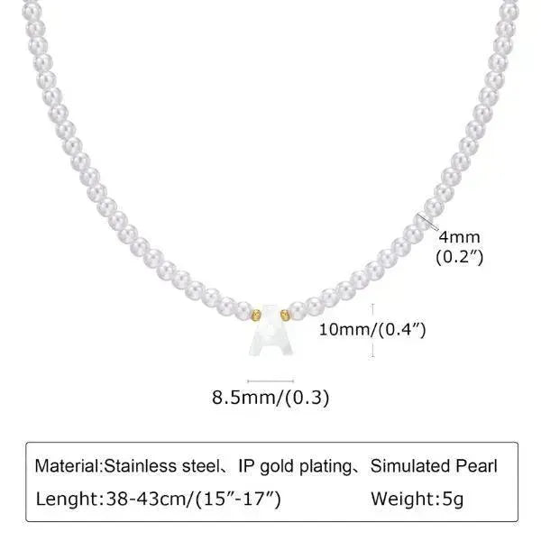 KETTE MIT BUCHSTABEN - PERLENKETTE - Königlicher Siegelring