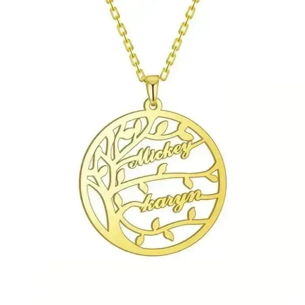 KETTE MIT NAMEN GOLD UND SILBER - BAUM DES LEBENS - Königlicher Siegelring