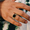 KLASSISCHER STIL : SIEGELRING HERREN SILBER MIT ONYX VERZIERT SCHWARZ - Königlicher Siegelring