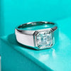 Königlicher Siegelring : Ring aus 3 Karat Moissanit, S925 Silber mit Gold Plated - Königlicher Siegelring