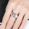 Königlicher Siegelring : Ring aus 3 Karat Moissanit, S925 Silber mit Gold Plated - Königlicher Siegelring