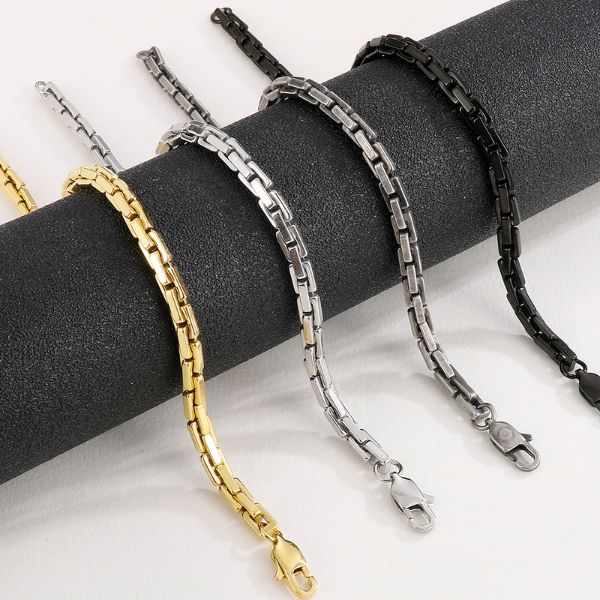 königskette-armband-silber-herren-gold-schwarz-edelstahl-halskette-4mm