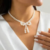 PERLENKETTE DAMEN : ELEGANTE NACHAHMUNG PERLEN KETTEN SCHLEIFE KURZE - Königlicher Siegelring