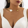 PERLENKETTE DAMEN IMITATION PEARL BALL CHOKER ANHÄNGER MIT OFFENEM KREIS - Königlicher Siegelring