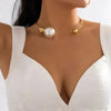 PERLENKETTE DAMEN IMITATION PEARL BALL CHOKER ANHÄNGER MIT OFFENEM KREIS - Königlicher Siegelring
