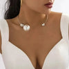 PERLENKETTE DAMEN IMITATION PEARL BALL CHOKER ANHÄNGER MIT OFFENEM KREIS - Königlicher Siegelring