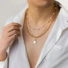 PERLENKETTE FÜR HERREN IN WEISS, SILBER UND GOLD MEHRERE HALSKETTEN - Königlicher Siegelring