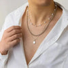 PERLENKETTE FÜR HERREN IN WEISS, SILBER UND GOLD MEHRERE HALSKETTEN - Königlicher Siegelring