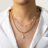 PERLENKETTE FÜR HERREN IN WEISS, SILBER UND GOLD MEHRERE HALSKETTEN - Königlicher Siegelring