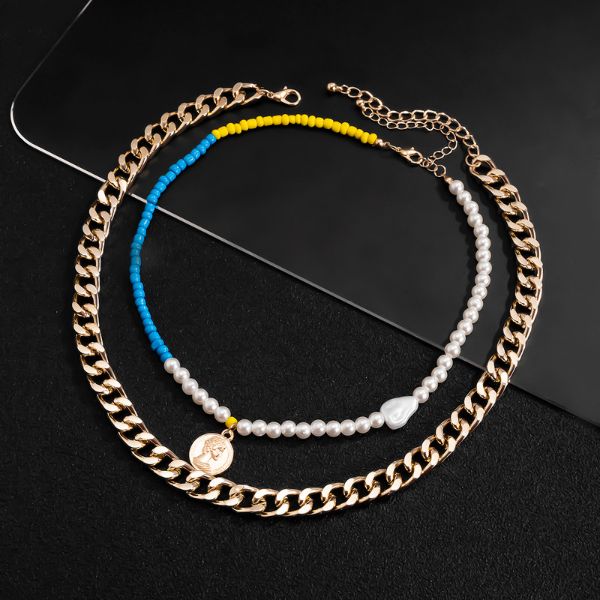 perlenkette-herren-bunt-weiss-doppelte-kette-gold-halskette