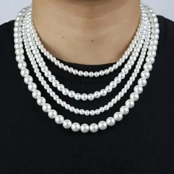 PERLENKETTE HERREN DAMEN KLASSISCH WEISS - Königlicher Siegelring