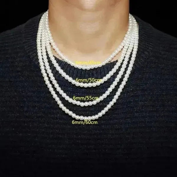 PERLENKETTE HERREN DAMEN KLASSISCH WEISS - Königlicher Siegelring