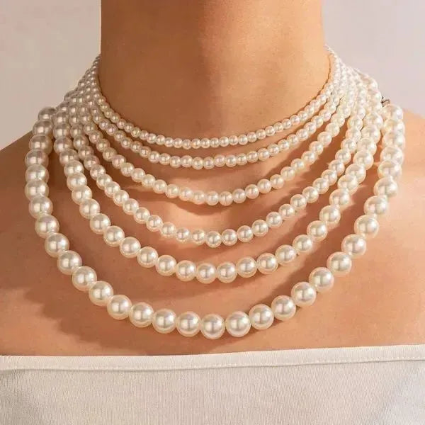 PERLENKETTE HERREN DAMEN KLASSISCH WEISS - Königlicher Siegelring