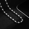 PERLENKETTE HERREN IN WEISS UND SILBER ELEGANT HALSKETTE - Königlicher Siegelring
