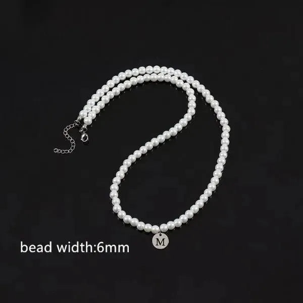 PERLENKETTE HERREN UNSERE ELEGANTE - KETTE MIT BUCHSTABEN - Königlicher Siegelring