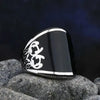 RING MIT SCHWARZEM STEIN - Königlicher Siegelring