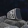 RING MIT SCHWARZEM STEIN - Königlicher Siegelring