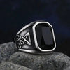 RING MIT SCHWARZEM STEIN - Königlicher Siegelring