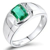RING SIEGELRING SMARAGD 18K WEISS GOLD : ELEGANZ - Königlicher Siegelring