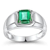 RING SIEGELRING SMARAGD 18K WEISS GOLD : ELEGANZ - Königlicher Siegelring