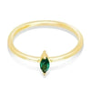 Ring Trendy In 14 Karat Gelbgold Mit Synthetischem Smaragd - Königlicher Siegelring