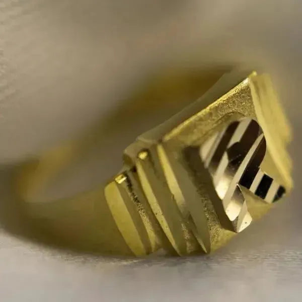 SIEGELRING AUS GOLD 14 KARAT FÜR KINDER IN KLEINER GRÖSSE (40-41-42-43-45 MM) - Königlicher Siegelring