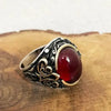 SIEGELRING AUS SILBER IM OTTOMAN-STIL MIT ROTEM ACHAT - ELEGANTES SCHMUCKSTÜCK - Königlicher Siegelring