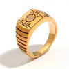 SIEGELRING DAMEN EDELSTAHL GOLD TAROT TROPFEN ÖL RING - Königlicher Siegelring