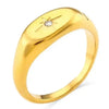 SIEGELRING DAMEN EDELSTAHL MIT ZIRKON : ELEGANZ TRIFFT STIL - Königlicher Siegelring