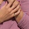 SIEGELRING DAMEN GOLD 14 KARAT MIT PINKY KOMPASS - Königlicher Siegelring