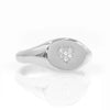 SIEGELRING DAMEN GOLD 14 KARAT - PINKY DIAMANT OVAL HERZ GOLDRING - Königlicher Siegelring