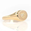 SIEGELRING DAMEN GOLD 14 KARAT - PINKY DIAMANT OVAL HERZ GOLDRING - Königlicher Siegelring